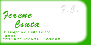 ferenc csuta business card